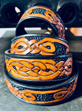Laden Sie das Bild in den Galerie-Viewer, Exklusiver Gürtel !Einzelstück! Celtic Bullenleder Gürtelriemen